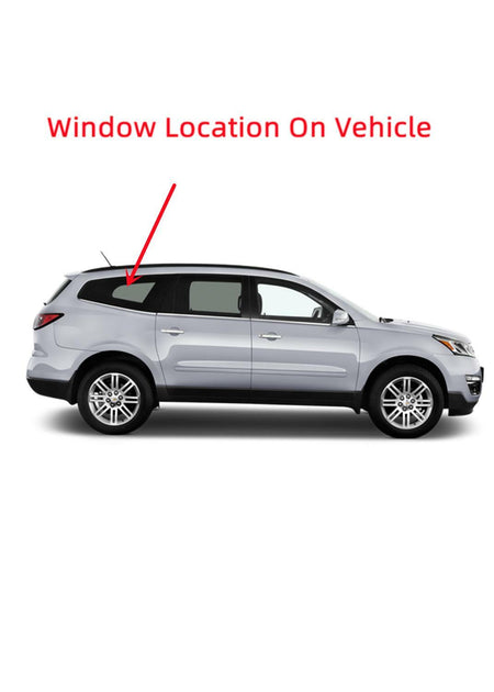 Partial Chrome Style Passenger Right Side Rear Quarter Window Quarter Glass Compatible with Chevrolet Traverse 2009-2017 Models