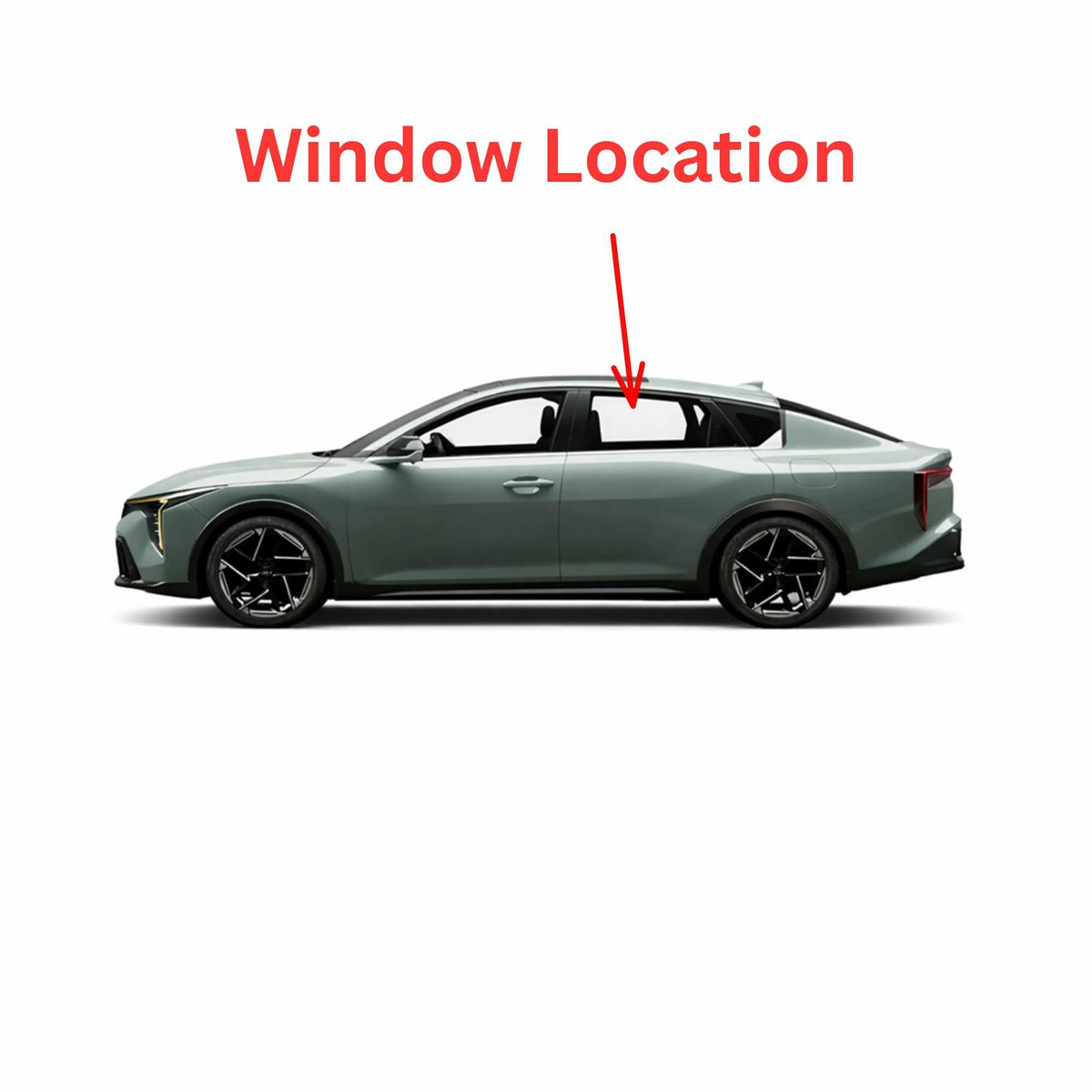 Tempered Driver Left Side Rear Door Window Door Glass Compatible with Kia K4 4-Door Sedan 2025- 2026 Models