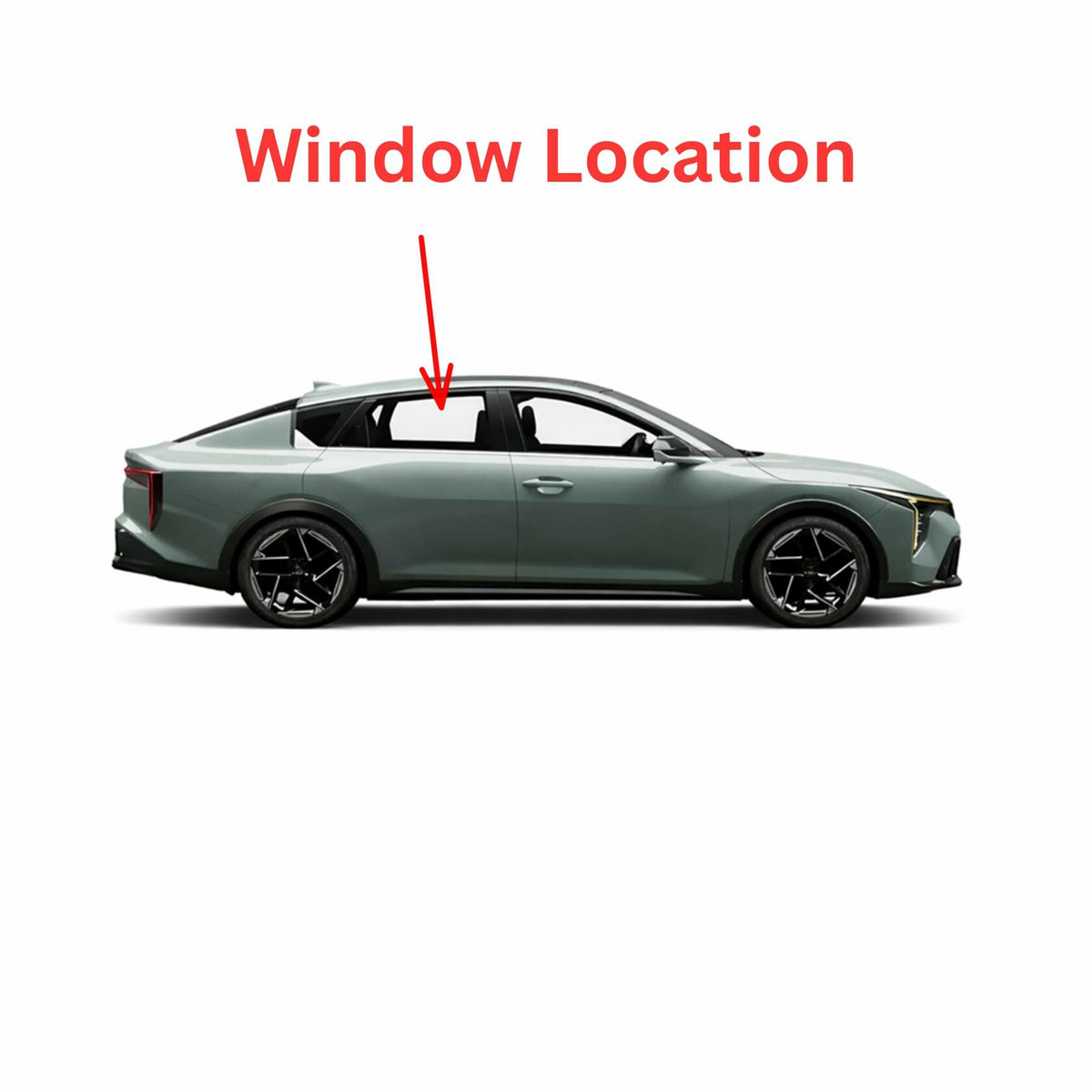 Tempered Passenger Right Side Rear Door Window Door Glass Compatible with Kia K4 4-Door Sedan 2025- 2026 Models