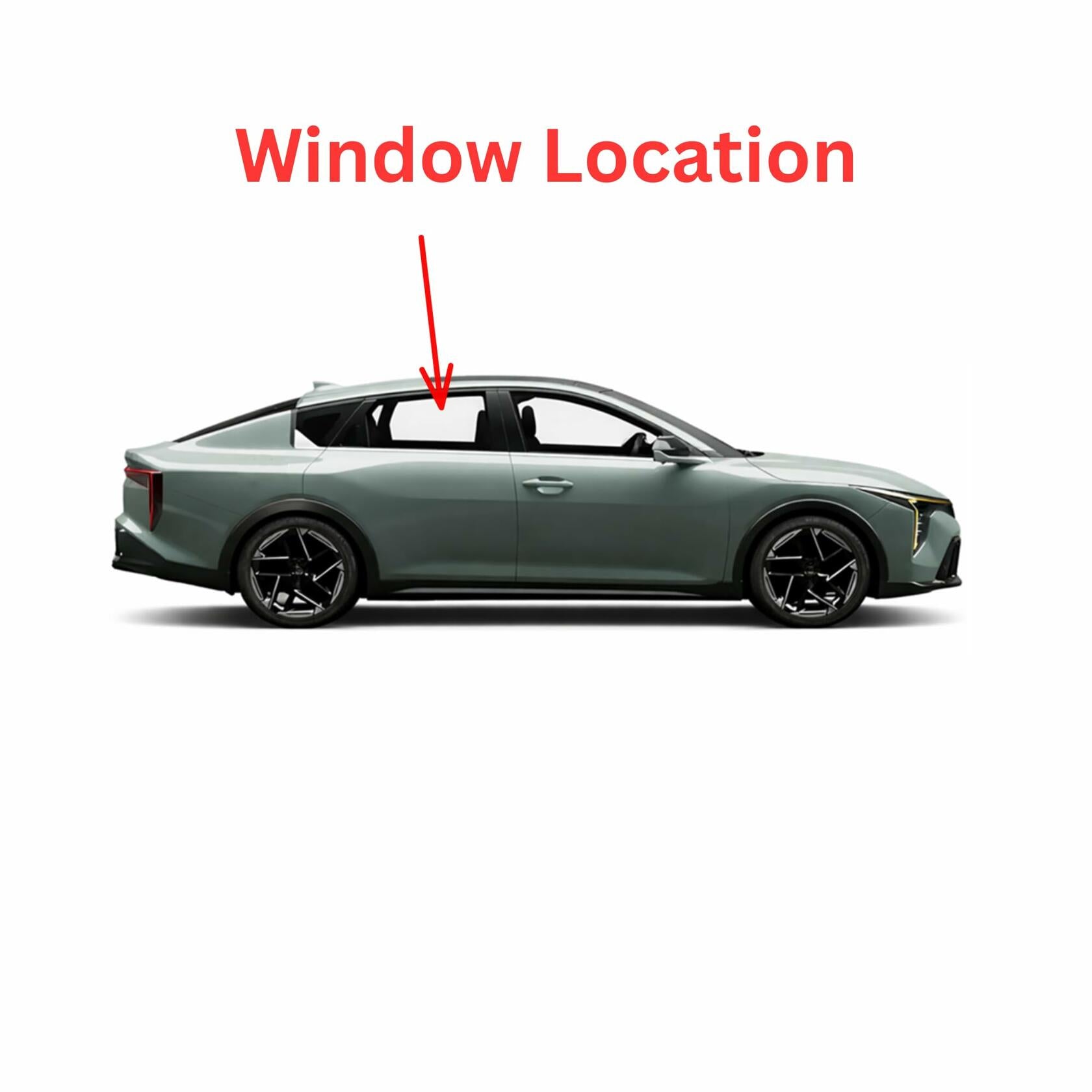 Tempered Passenger Right Side Rear Door Window Door Glass Compatible with Kia K4 4-Door Sedan 2025- 2026 Models