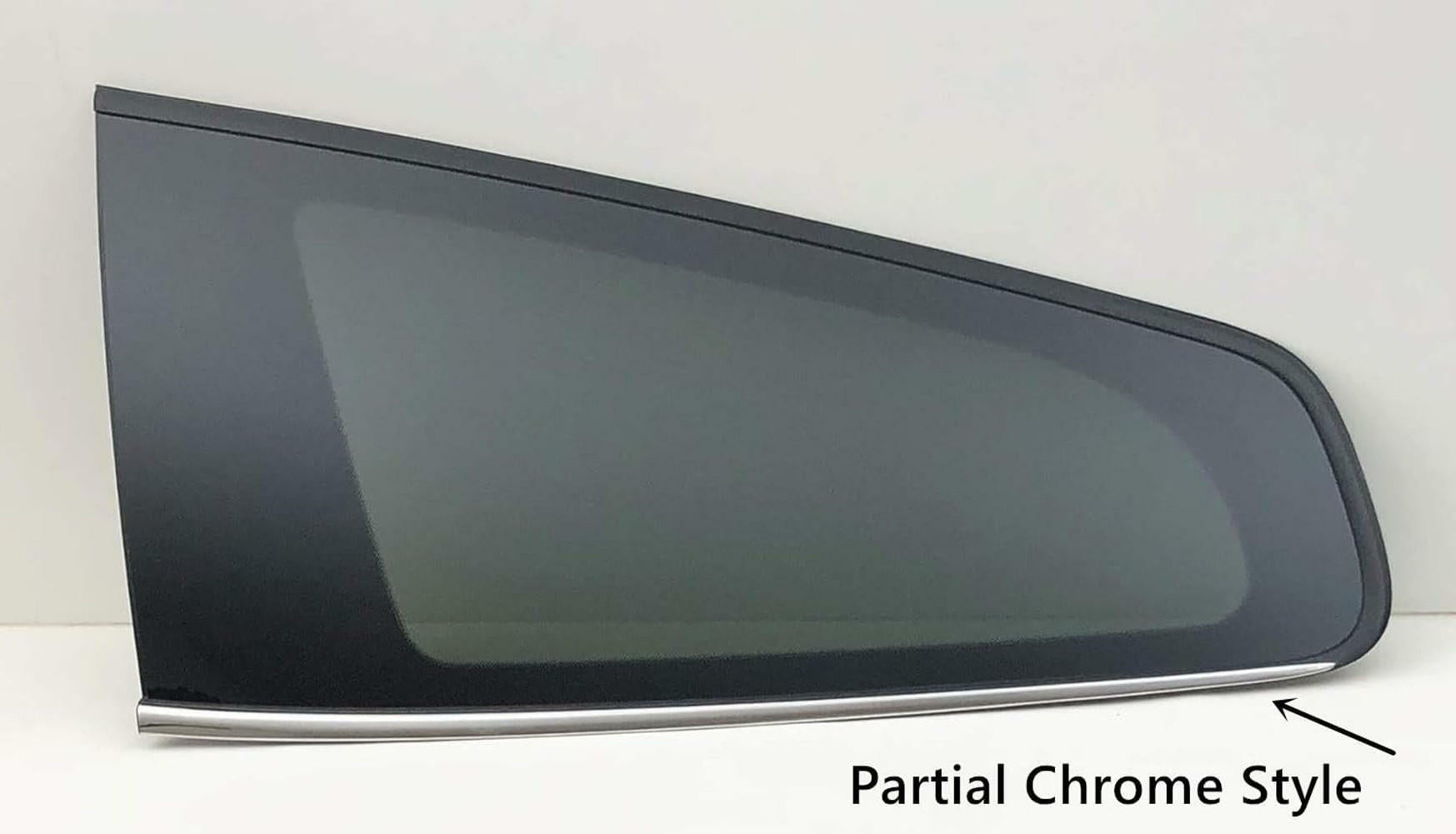 Partial Chrome Style Driver Left Side Rear Quarter Window Quarter Glass Compatible with Chevrolet Traverse 2009-2017 Models