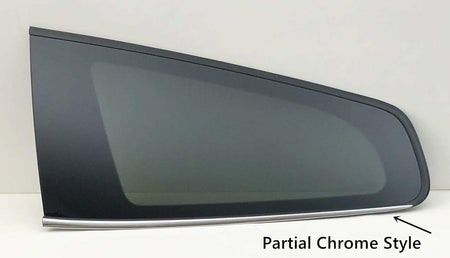 Partial Chrome Style Driver Left Side Rear Quarter Window Quarter Glass Compatible with Chevrolet Traverse 2009-2017 Models