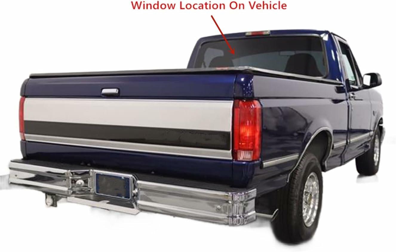Privacy With Gasket Included Stationary Back Window Back Glass Compatible with F-Super Duty F250HD(Heavy Duty) F350 F450 1980-1997/ F100 F150 F250 1980-1996 / F600 F700 F800 1980-1999 Models Pickup