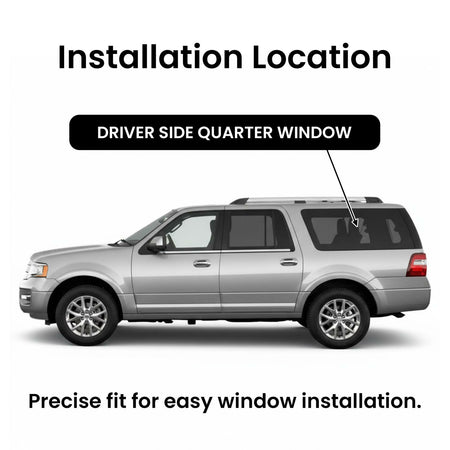 Stationary Driver Left Side Quarter Window Quarter Glass Compatible with Ford Expedition EL Long Wheel Base 2008-2017 Models