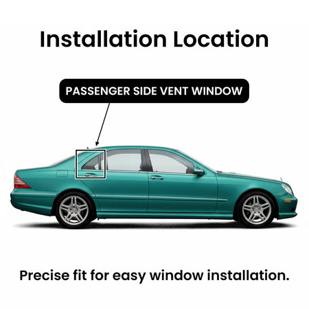 Laminated Passenger Right Side Rear Vent Window Vent Glass Compatible with Mercedes Benz S430 / S500 / S600 / S55AMG / S65AMG / S350 2000-2006 Models