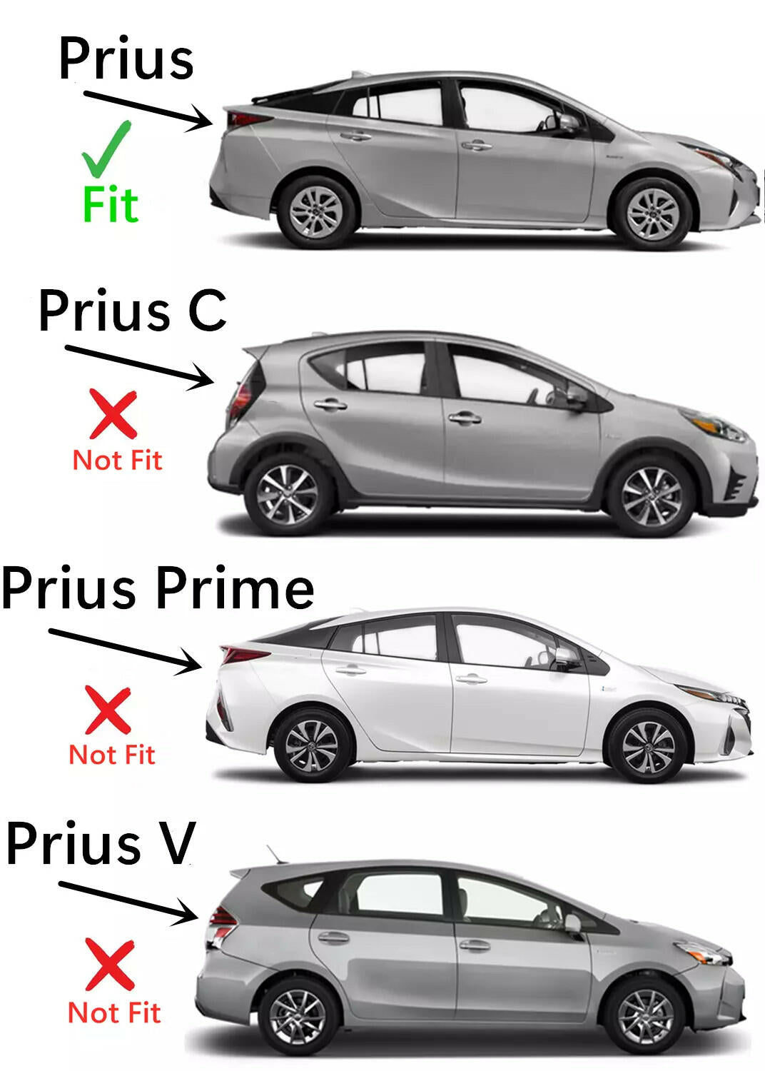 Factory Privacy Tinted Tempered Heated Lower Back Window Back Glass Compatible with Toyota Prius 2016-2022 Models (Not For Prius Prime, C, Or V)