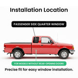 Stationary Passenger Right Side Rear Quarter Window Door Glass Compatible with Ford Ranger / Mazda B2300 B3000 B4000 Super/Extended Cab 1993-1997 Models