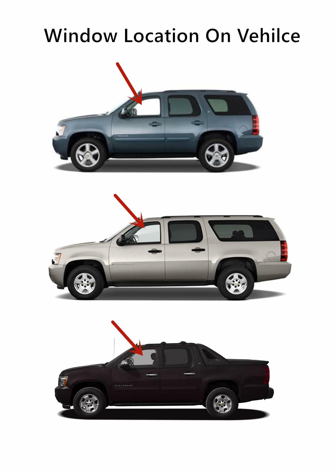 Tempered Privacy Driver Left Side Front Door Window Door Glass Compatible with GMC Yukon / Yukon XL 2007-2011