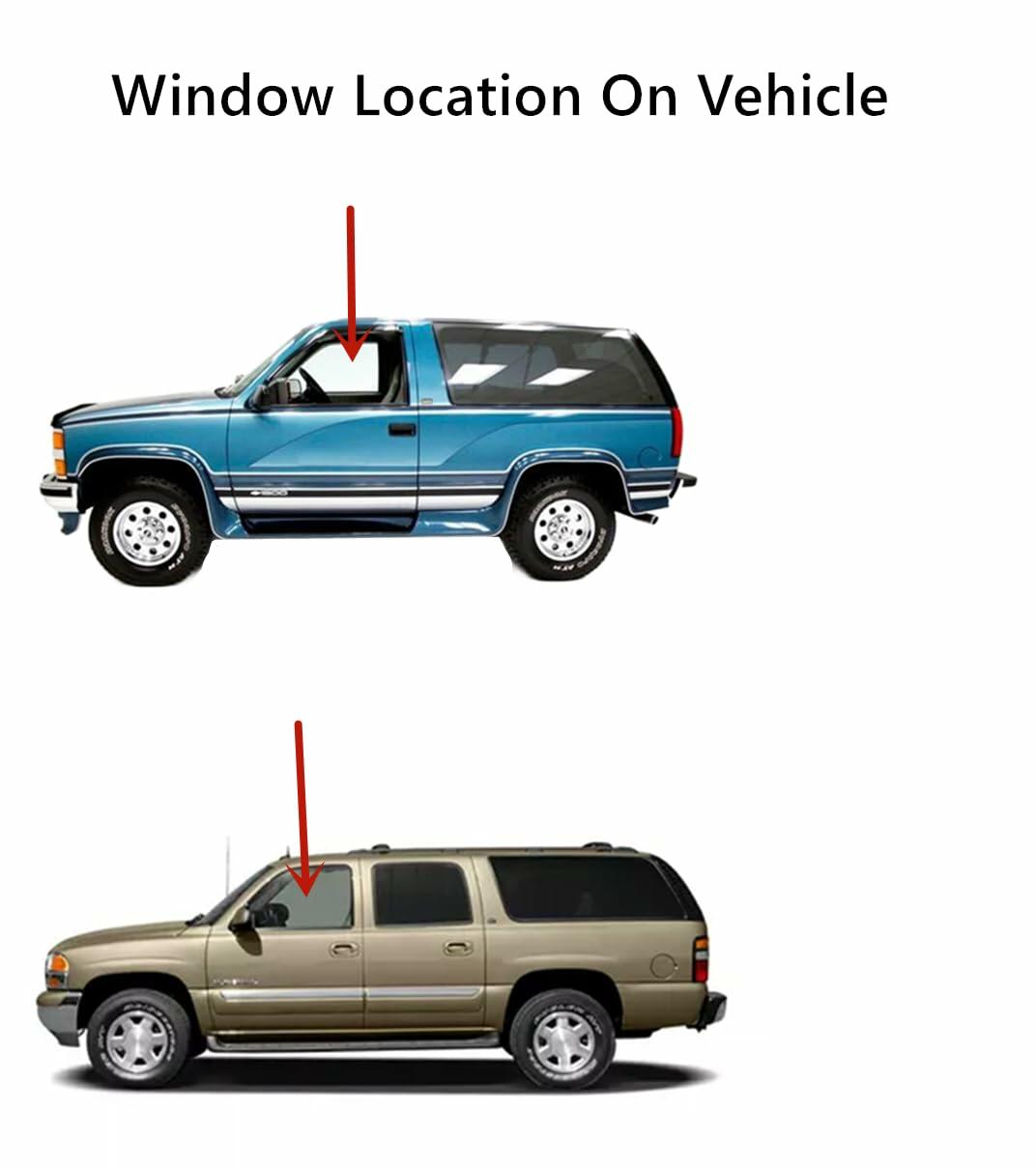 Privacy Driver Left Side Front Door Window Glass Compatible with Chevrolet / GMC Pickup C1500 K1500 1993-1999 Models/ C2500 C2500 K3500 K3500 1993-2000 Models (Not For Silverado or Sierra)