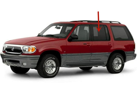 Driver Left Side Rear Door Window Door Glass Compatible with Mercury Mountaineer 1997-2001 Models