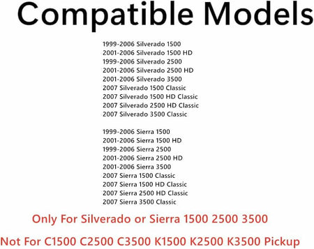 Driver Left Side Front Door Window Door Glass Compatible with GMC Sierra Chevrolet Silverado Pickup 1999-2006 / Sierra Classic Silverado Classic 2007 Models