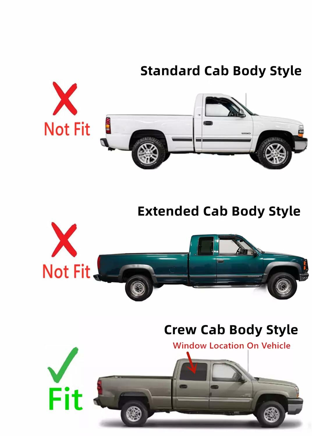 Passenger Right Side Rear Door Window Door Glass Compatible with Chevrolet Tahoe 1995-1999 4 Door Models