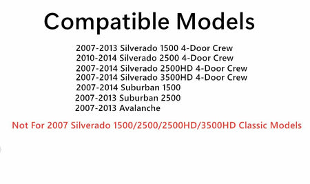 Passenger Right Side Rear Door Window Door Glass Compatible with GMC Yukon XL Sierra (2500 3500) 2007-2014 / Sierra 1500 2007-2013 4-Door Models (Not For 2007 Classic Models)