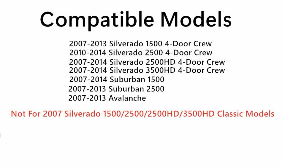 Passenger Right Side Rear Door Window Door Glass Compatible with GMC Yukon XL Sierra (2500 3500) 2007-2014 / Sierra 1500 2007-2013 4-Door Models (Not For 2007 Classic Models)