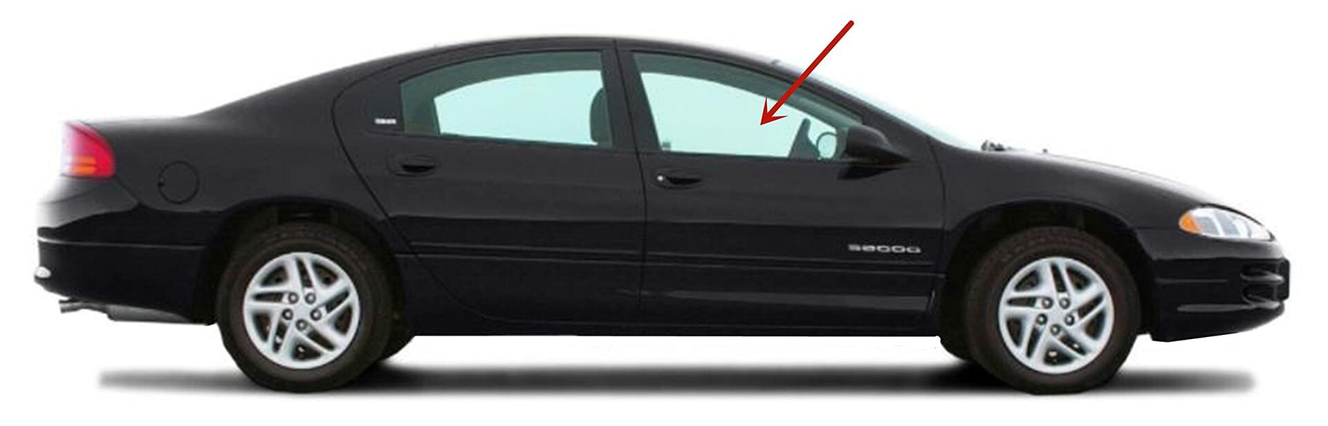 Passenger Right Side Front Door Window Door Glass Compatible with Dodge Intrepid/Chrysler Concorde 4 Door Sedan 1998-2000 Models