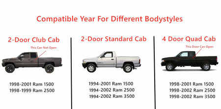 Stationary Back Widow Back Glass Compatible with Dodge Ram Pickup 1500 1998-2001 / 2500 3500 1998-2002 All Body Styles / 2 Door Standard Cab 1994-1997 Models