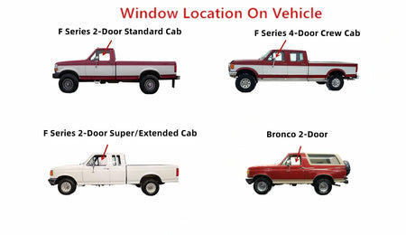 Driver Left Side Door Window Door Glass Compatible with Ford Bronco 1980-1986 Models