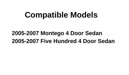 Passenger Right Side Rear Door Window Door Glass Compatible with Ford Five Hundred/Mercury Montego 4 Door Sedan 2005-2007 Models