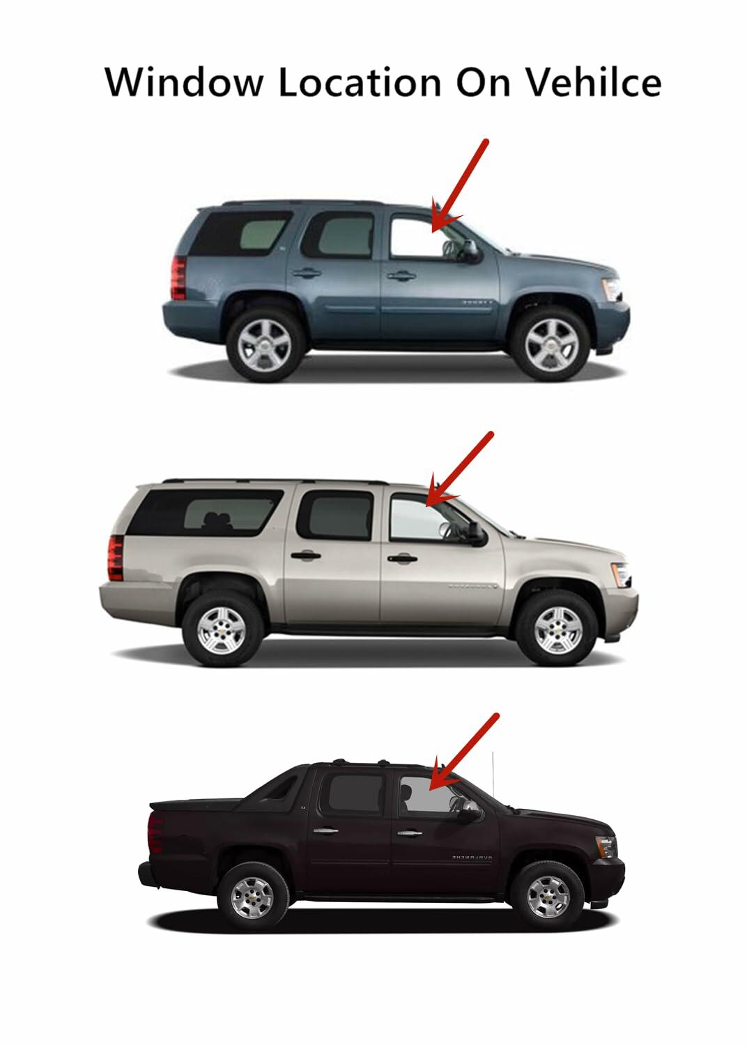 Tempered Privacy Passenger Right Side Front Door Window Door Glass Compatible with GMC Sierra / Chevrolet Silverado 2007-2011 Models (Not For 2007 Classic Models)