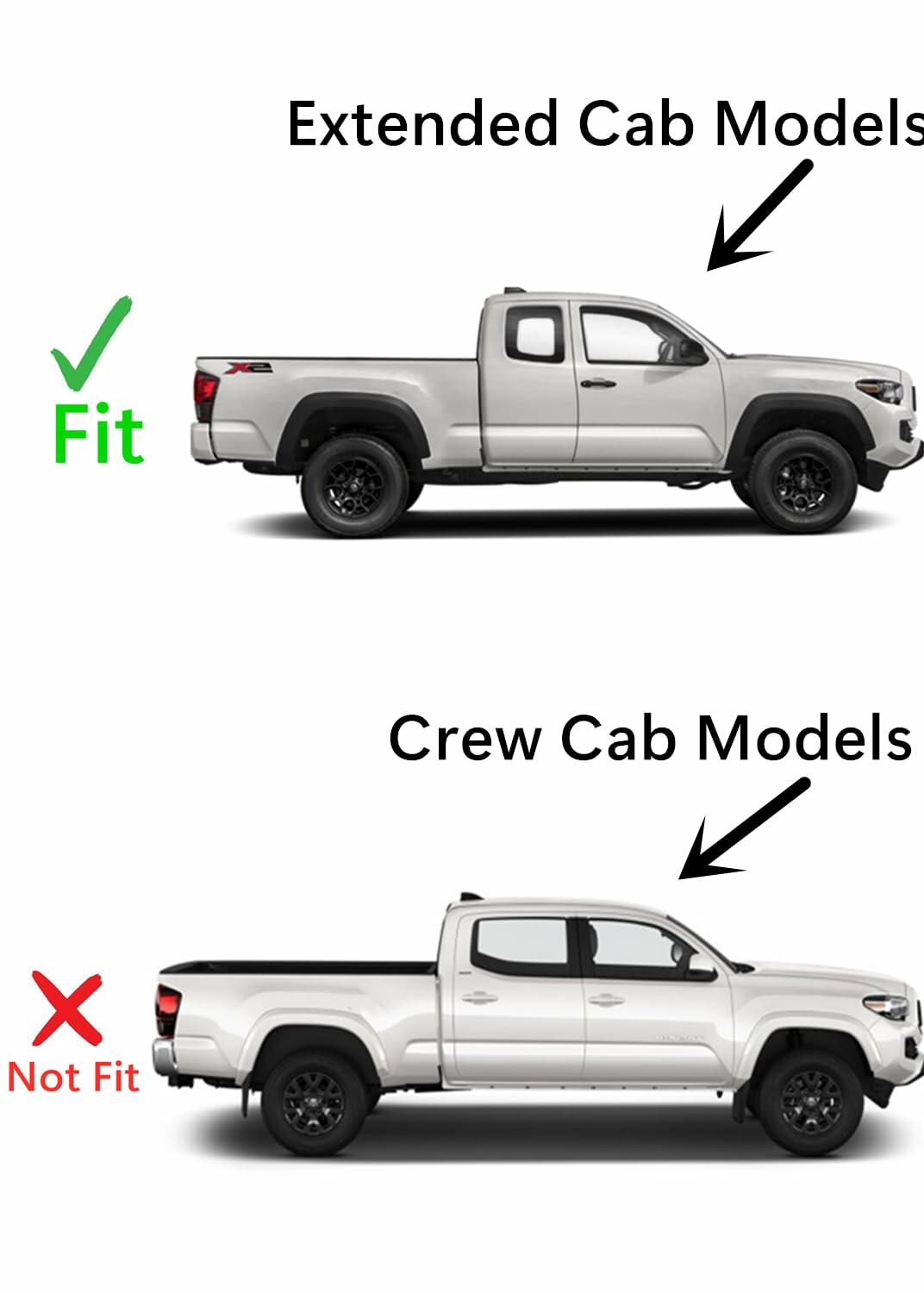 Clear Passenger Right Side Quarter Window Quarter Glass Compatible with Toyota Tacoma Pickup Extended Cab 2005-2015 Models