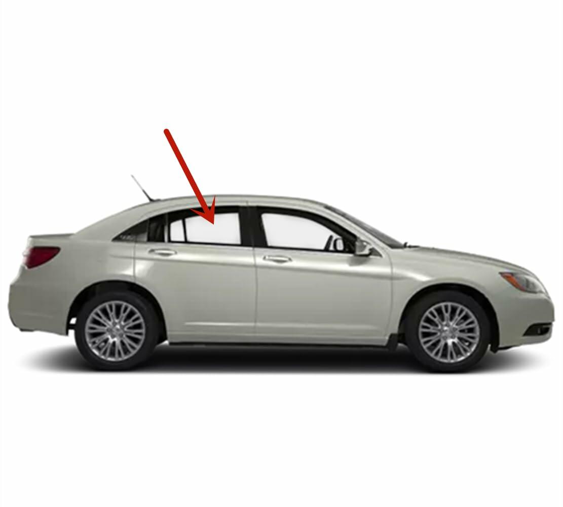 Passenger Right Side Rear Door Window Door Glass Compatible with Chrysler Sebring 4 Door Sedan 2007-2010 Models