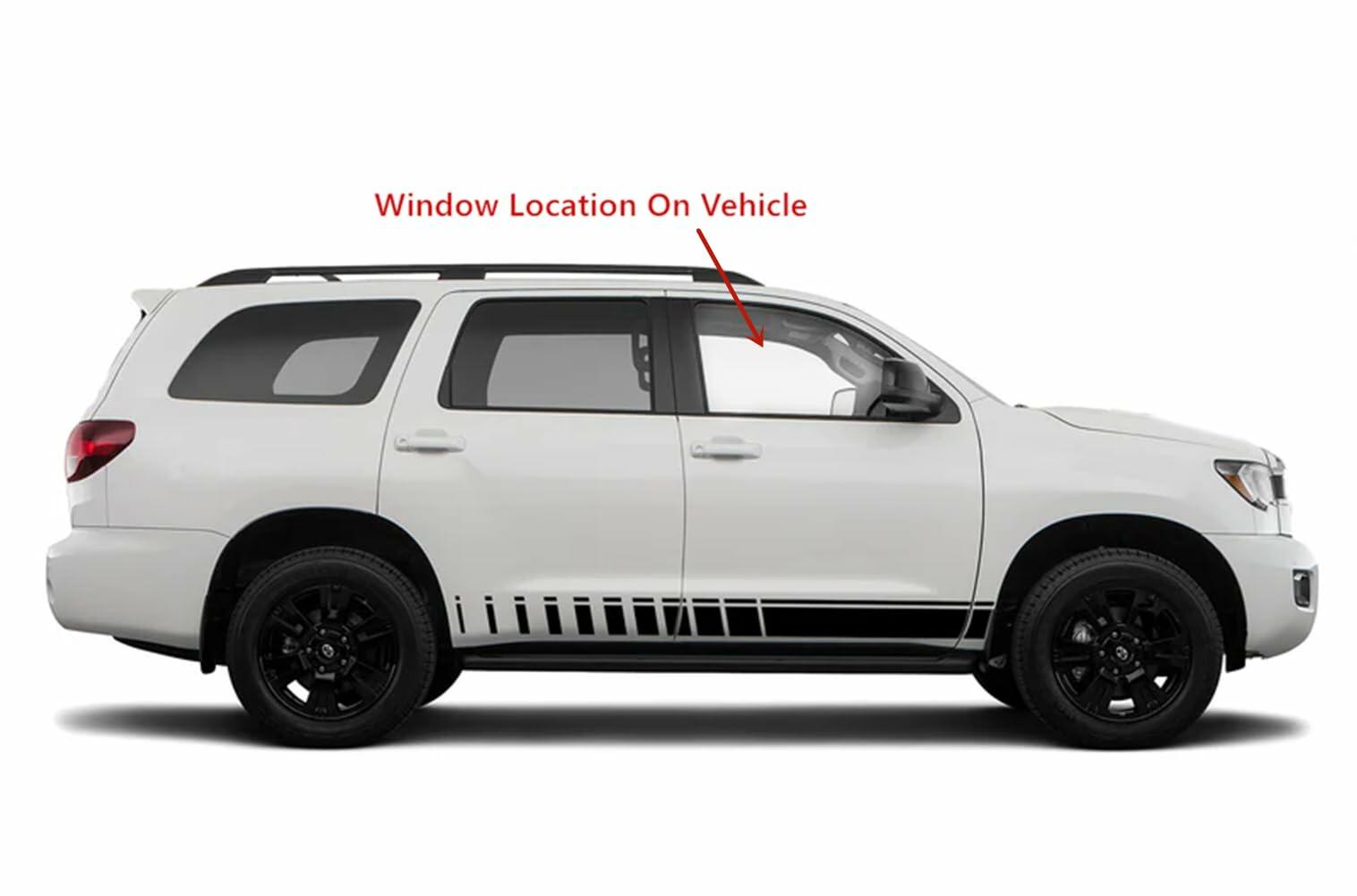 Passenger Right Side Front Door Window Door Glass Compatible with Toyota Sequoia 2008-2022 Models