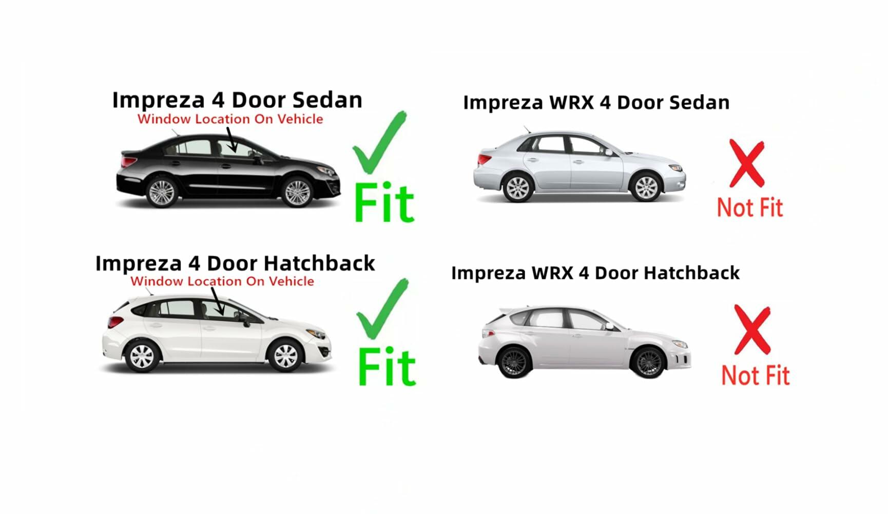 Passenger Right Side Front Door Window Door Glass Compatible with Subaru Impreza 2012-2016 Models