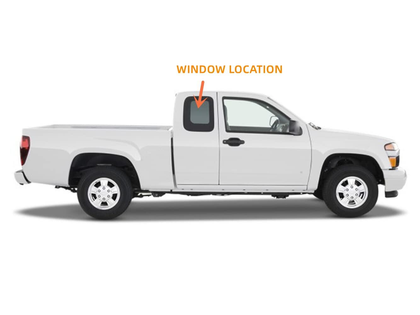 Passenger Right Side Quarter Window Quarter Glass Compatible with Isuzu i280 i290 i370 2006-2010/Chevrolet Colorado 2004-2012/GMC Canyon 2004-2012 2 Door Extended Cab Models