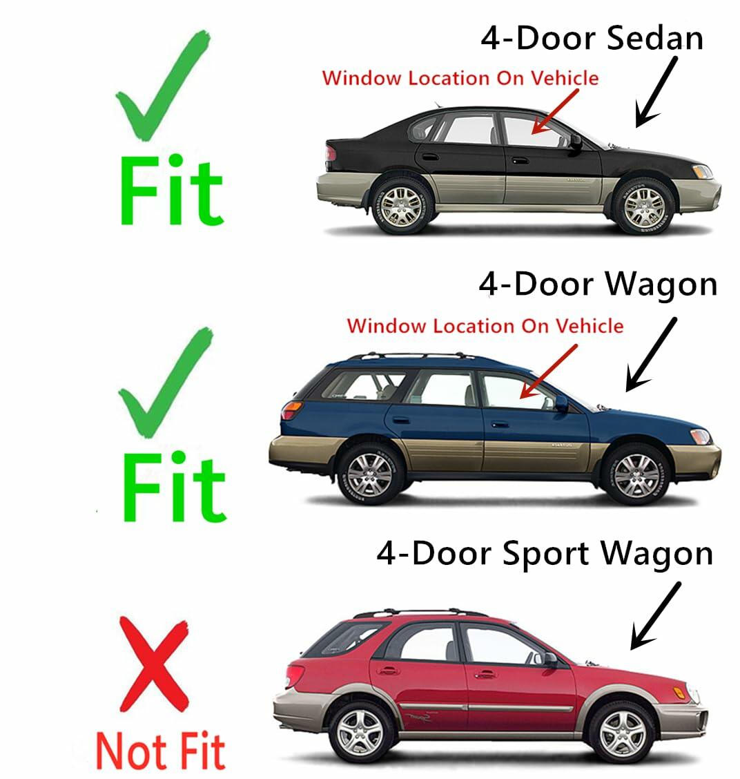 Passenger Right Side Front Door Window Door Glass Compatible with Subaru Legacy/Subaru Outback 4 Door Sedan/Wagon 2000-2004 Models
