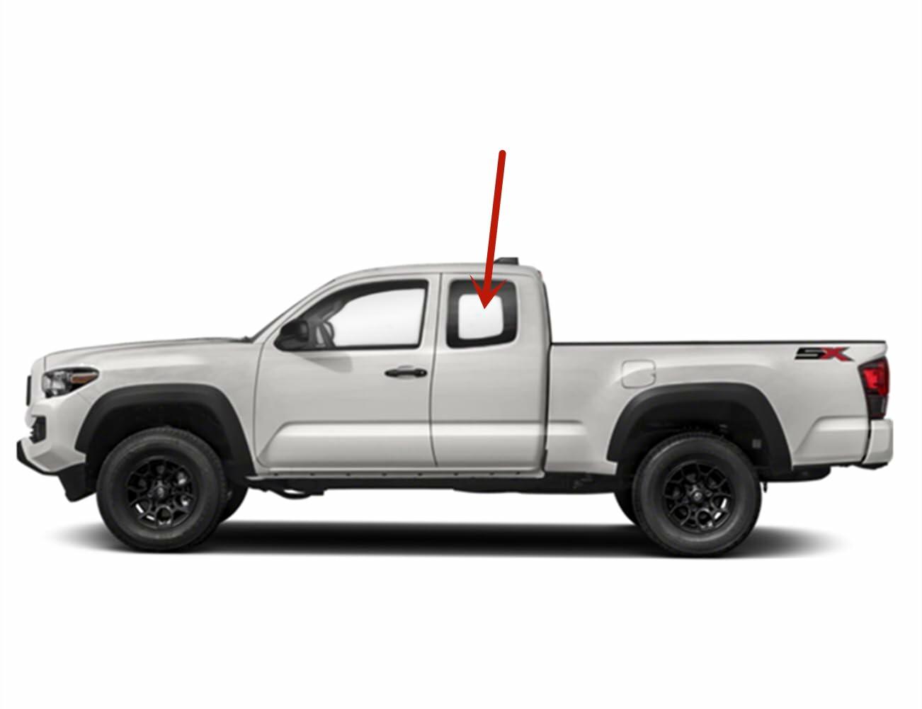 Clear Driver Left Side Quarter Window Quarter Glass Compatible with Toyota Tacoma 2&4 Door Extended Cab Pickup 2005-2015 Models
