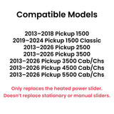 W/Motor Heated Sliding Back Window Glass Back Power Slider Compatible with Ram Pickup 2013-2018 1500 / 2019-2024 1500Classic / 2013-2026 2500 3500 4500 5500 Models