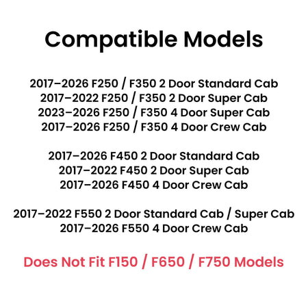 Stationary Back Window Back Glass Compatible with Ford F250 F350 F450 F550 2017-2026 Models (Not For F150, F650,Or F750)