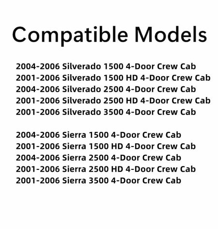 Driver Left Side Rear Door Window Door Glass Compatible with Chevrolet Silverado/GMC Sierra 4 Door Crew Cab 2001-2006 Models