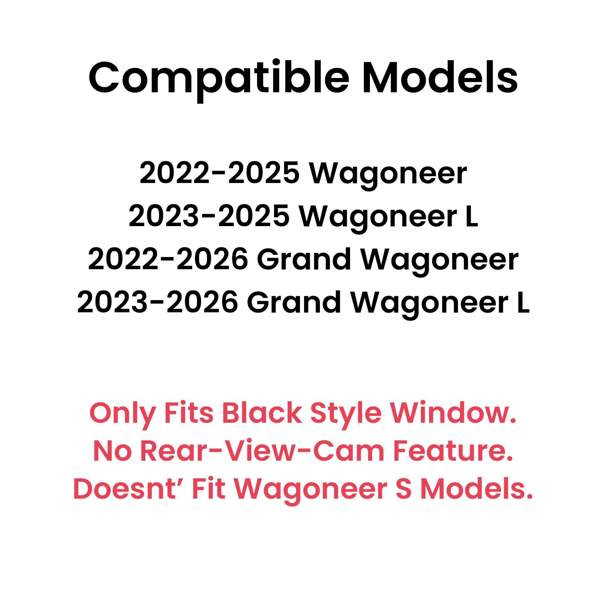 Black Trim Heated Rear Back Tailgate Liftgate Window Glass Compatible with Jeep Wagoneer / Wagoneer L / Grand Wagoneer / Grand Wagoneer L 2022-2026 Models