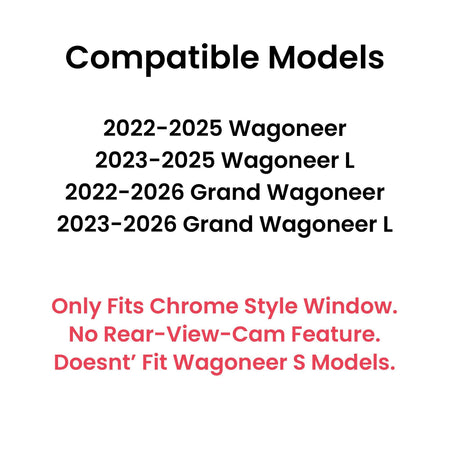Chrome Trim Heated Rear Back Tailgate Liftgate Window Glass Compatible with Jeep Wagoneer / Wagoneer L / Grand Wagoneer / Grand Wagoneer L 2022-2026 Models