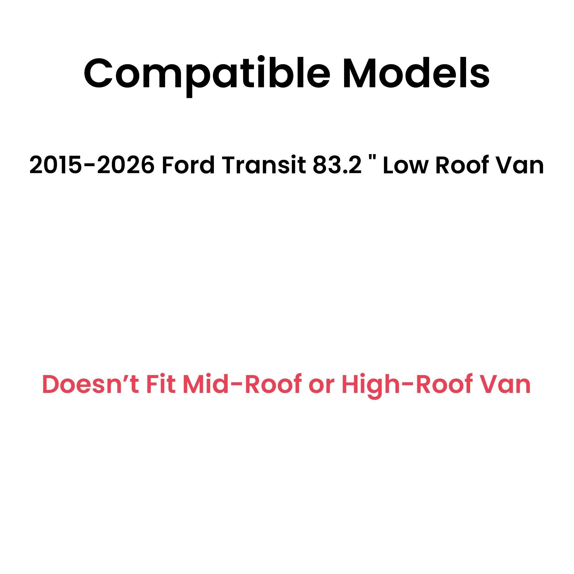 Stationary Passenger Right Side Hinged Body Side Door Window Glass Compatible with Ford Transit 83.2" Low-Roof Van 2015-2026 Models (Not for Mid/High Roof Transit, or Transit Connect)