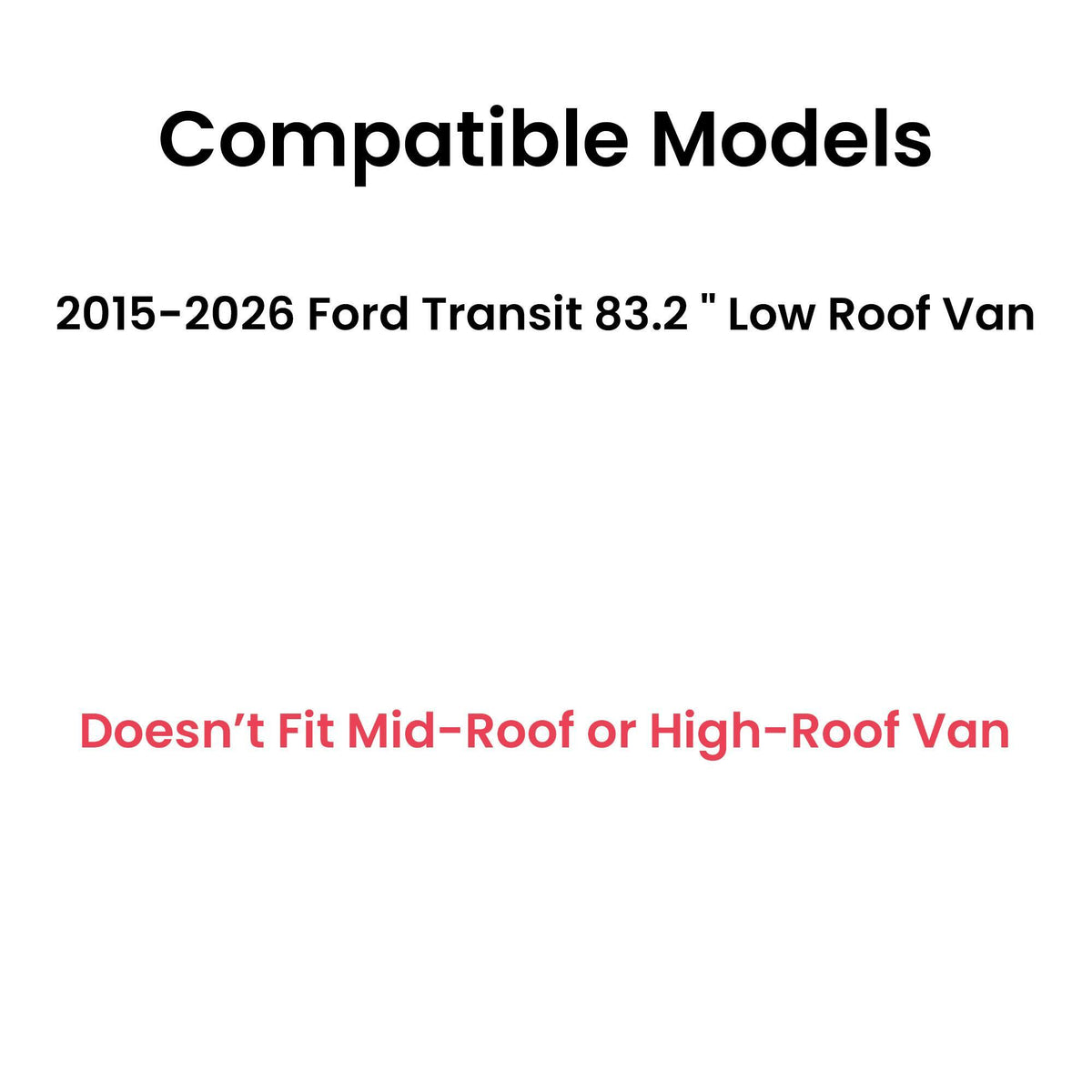 Stationary Passenger Right Side Hinged Body Side Door Window Glass Compatible with Ford Transit 83.2" Low-Roof Van 2015-2026 Models (Not for Mid/High Roof Transit, or Transit Connect)