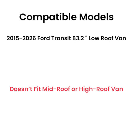 Stationary Passenger Right Side Hinged Body Side Door Window Glass Compatible with Ford Transit 83.2" Low-Roof Van 2015-2026 Models (Not for Mid/High Roof Transit, or Transit Connect)