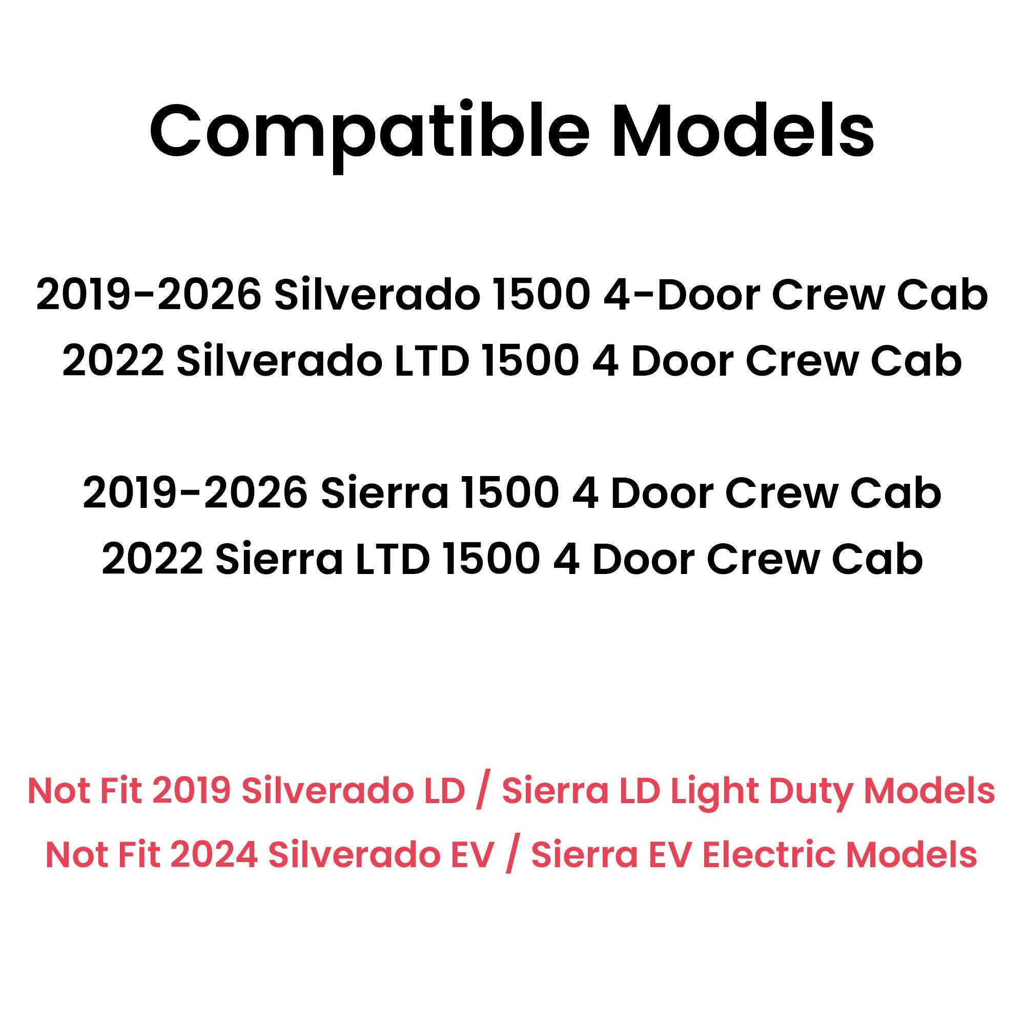Passenger Right Side Rear Door Window Door Glass Compatible with GMC Sierra/Chevrolet Silverado 1500 4-Door Crew Cab 2019-2026 Models
