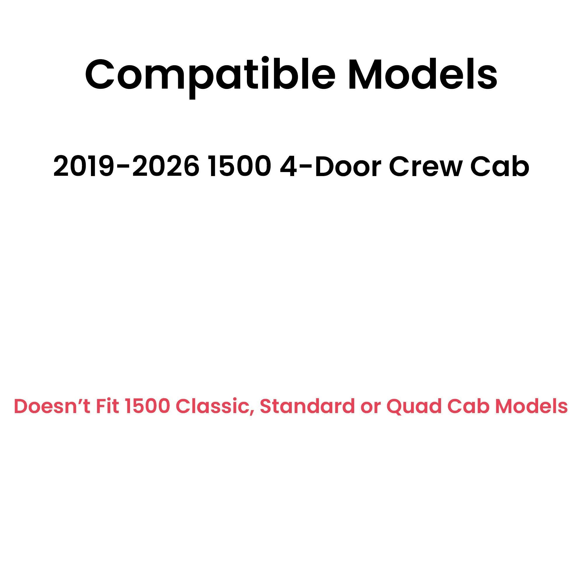 OEM Passenger Right Side Rear Door Window Door Glass Compatible with Ram Pickup 4 Door Crew Cab 2019-2026 Models (Not For 1500Classic)