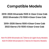 Driver Left Side Rear Door Window Door Glass Compatible with GMC Sierra/Chevrolet Silverado 1500 4-Door Crew Cab 2019-2026 Models