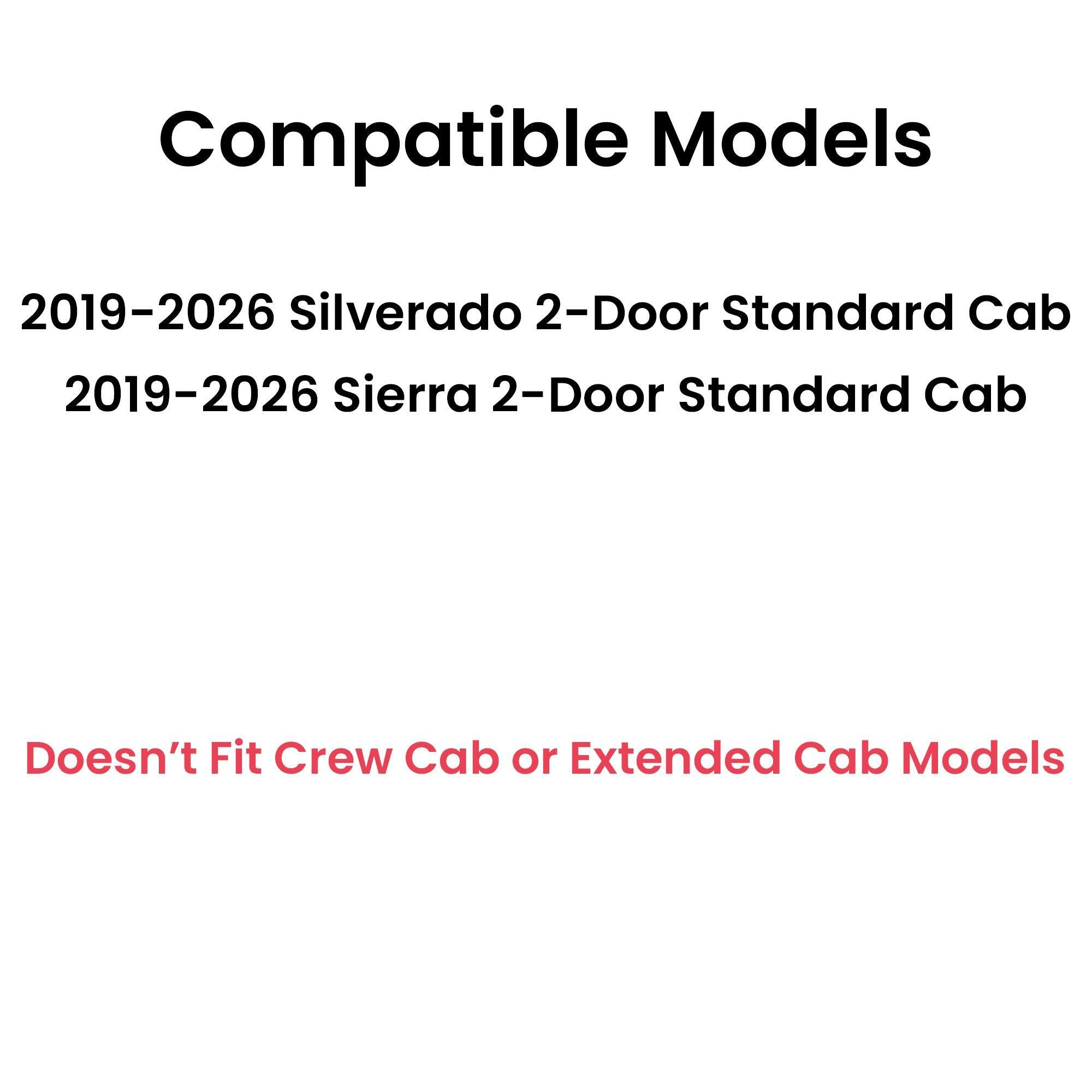 Passenger Right Side Door Window Door Glass Compatible with Chevrolet Silverado/GMC Sierra 1500 2 Door Standard Cab 2019-2026 Models