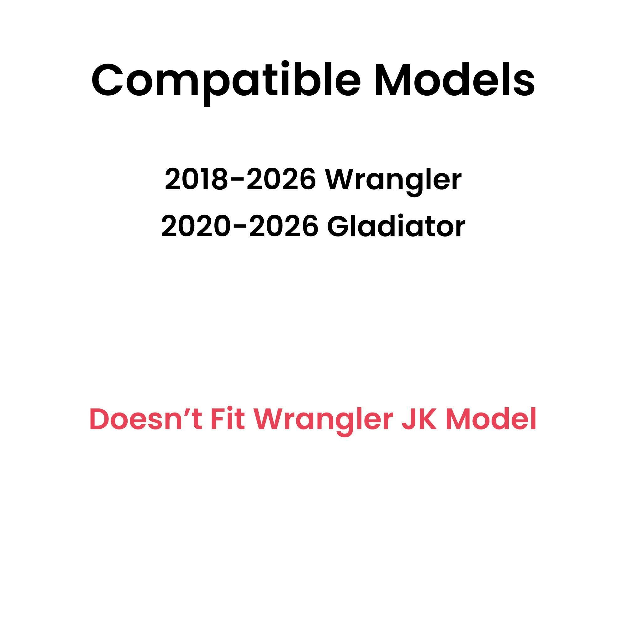 Tempered Passenger Right Side Front Door Window Door Glass Compatible with Jeep Wrangler 2018-2026 / Gladiator 2020-2026 Models