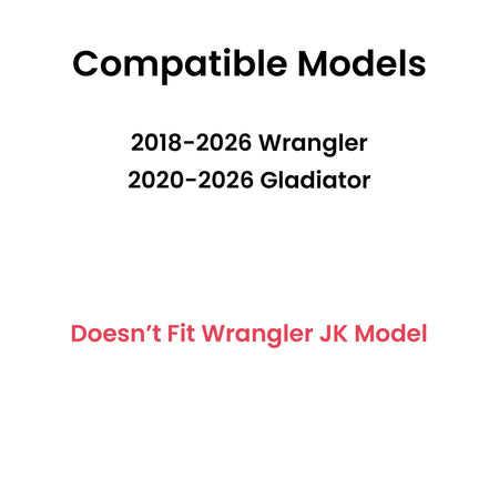Tempered Passenger Right Side Front Door Window Door Glass Compatible with Jeep Wrangler 2018-2026 / Gladiator 2020-2026 Models