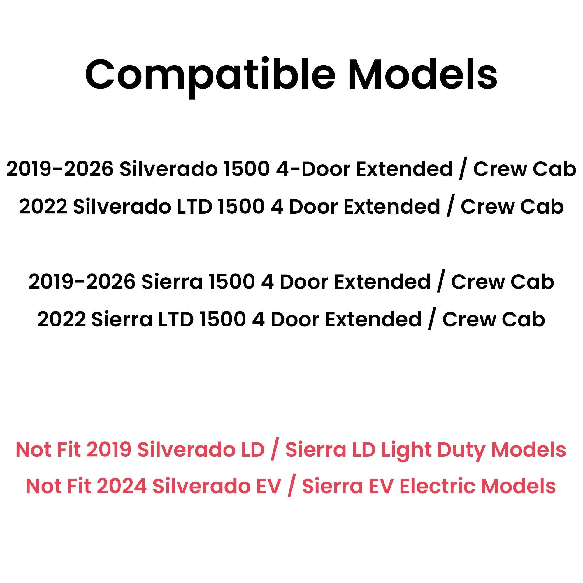 Driver Left Side Front Door Window Door Glass Compatible with GMC Sierra/Chevrolet Silverado 1500 4 Door Crew/Extended Cab 2019-2026 Models