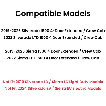 Driver Left Side Front Door Window Door Glass Compatible with GMC Sierra/Chevrolet Silverado 1500 4 Door Crew/Extended Cab 2019-2026 Models