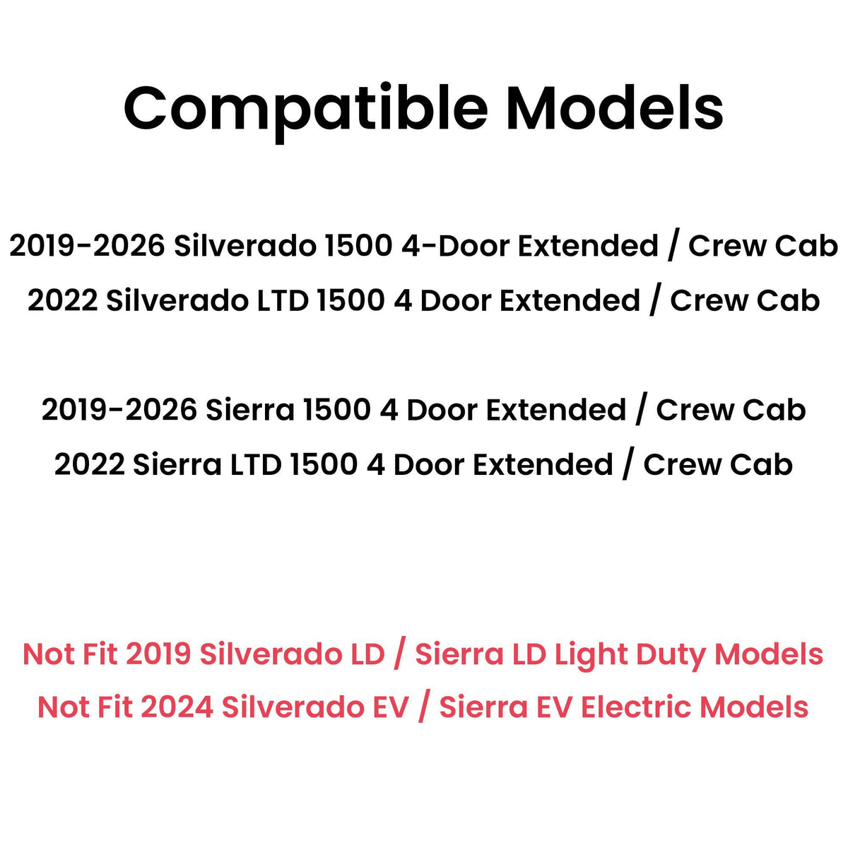 Passenger Right Side Front Door Window Door Glass Compatible with GMC Sierra/Chevrolet Silverado 1500 4 Door Crew/Extended Cab 2019-2026 Models