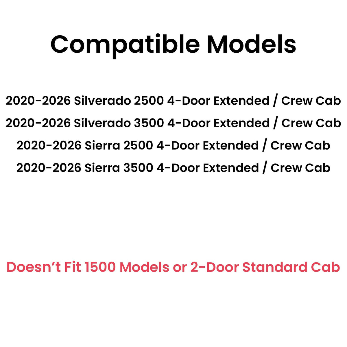 Passenger Right Side Front Door Window Door Glass Compatible with Chevrolet Silverado 2500/3500 2020-2026 & GMC Sierra 2500/3500 2020-2026 4-Door Models (Not For 1500)