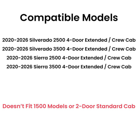 Passenger Right Side Front Door Window Door Glass Compatible with Chevrolet Silverado 2500/3500 2020-2026 & GMC Sierra 2500/3500 2020-2026 4-Door Models (Not For 1500)
