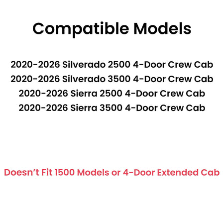 Driver Left Side Rear Door Window Door Glass Compatible with Chevrolet Silverado 2500/3500 2020-2026 & GMC Sierra 2500/3500 2020-2026 4 Door Crew Cab Pickup (Full Size Rear Door) Models